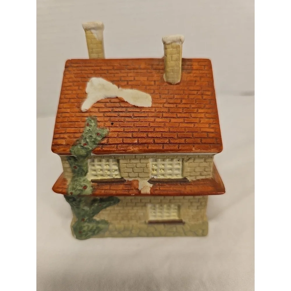 Vintage Christmas 1995 Santas Best Porcelain‎ Holiday Village House With Columns